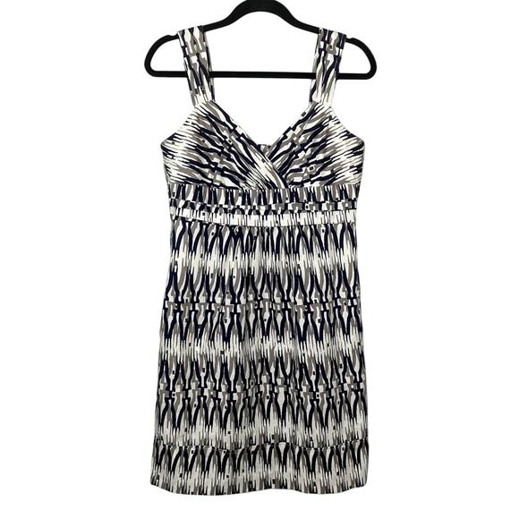 Ann Taylor Sleeveless Surplice V-Neck Empire Waist Mini Dress Multi Women's Sz 8 - Picture 1 of 12